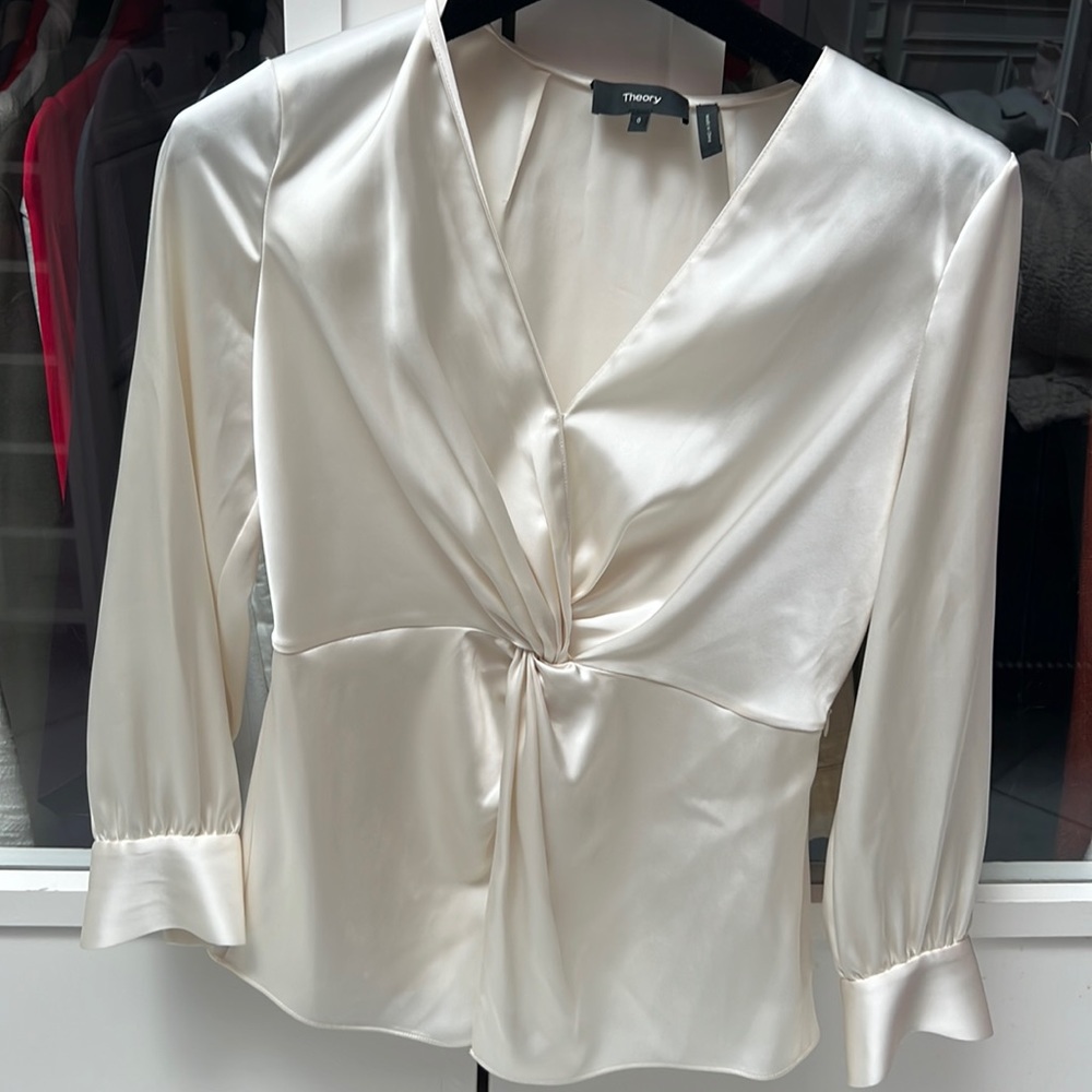 Theory cream silk blouse size 0… worn once